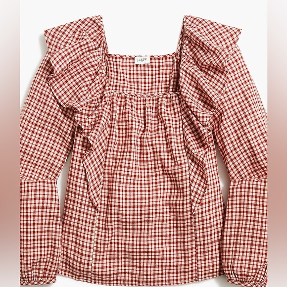 *SOLD* Square Neck Ruffle J.Crew Blouse - Picture 4 of 5
